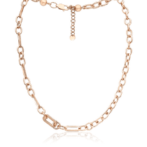 обзорное фото Трендовая цепочка из красного золота 037077 Золотые цепочки обзорное фото Трендовая цепочка из красного золота 037077  Золотые цепочки