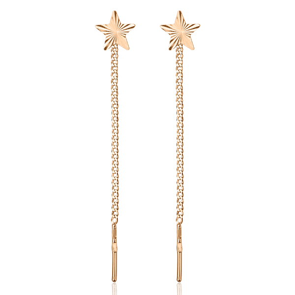 Серьги цепочки 80146 детальное изображение ювелирного изделия Золотые серьги протяжки