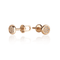 оглядове фото Сережки з червоного золота з діамантами 2038