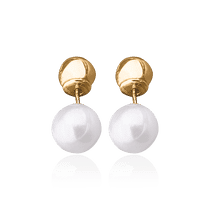 обзорное фото Золотые серьги с жемчугом в стиле Dior 028367  Золотые серьги с жемчугом