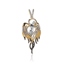 оглядове фото Золотий кулон Лебідь 025257