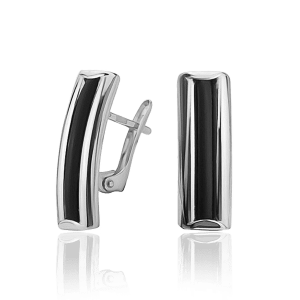 Серебряные серьги с каучуком 031709 детальное изображение ювелирного изделия Серебряные серьги с камнями Серебряные серьги с каучуком 031709 детальное изображение ювелирного изделия Серебряные серьги с камнями