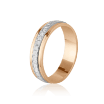 обзорное фото Золотое обручальное кольцо К10395  Золотые обручальные кольца с алмазной гранью