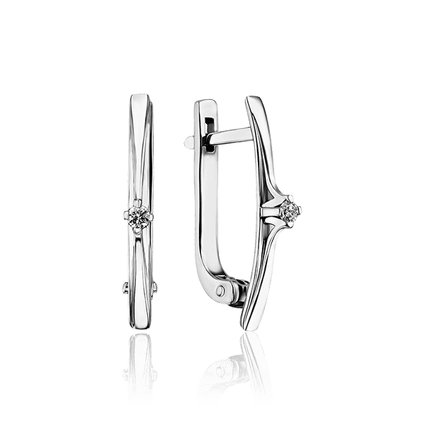 Изящные золотые серьги с одним бриллиантом 035165 детальное изображение ювелирного изделия Золотые серьги Изящные золотые серьги с одним бриллиантом 035165 детальное изображение ювелирного изделия Золотые серьги