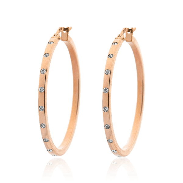 Золотые серьги кольца с фианитами