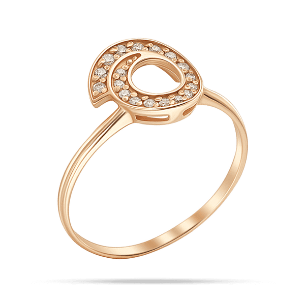 Раздельное золотое кольцо с камешком и бриллиантами по спирали вокруг него на другом Раздельное золотое кольцо с камешком и бриллиантами по спирали вокруг него на другом