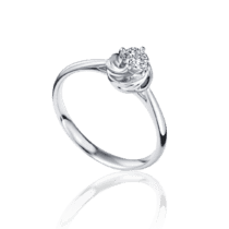 обзорное фото Золотое кольцо с бриллиантом в белом золоте 030968  Золотые кольца для помолвки с бриллиантом