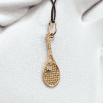 обзорное фото Золотой кулон Теннисная ракетка 030363  Золотые подвески без камней