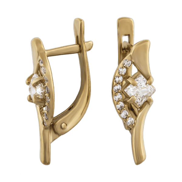 Золотые серьги с цирконием 1,72,0236 детальное изображение ювелирного изделия Золотые серьги с фианитом Золотые серьги с цирконием 1,72,0236 детальное изображение ювелирного изделия Золотые серьги с фианитом
