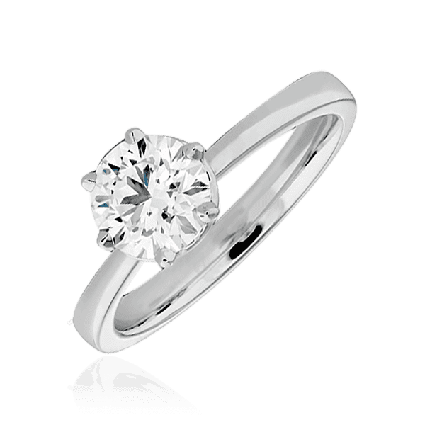 Помолвочное кольцо с одним бриллиантом белое золото 031033 детальное изображение ювелирного изделия Золотые кольца Помолвочное кольцо с одним бриллиантом белое золото 031033 детальное изображение ювелирного изделия Золотые кольца