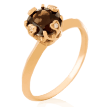 обзорное фото Золотое кольцо с раухтопазом 023344  Золотые кольца с раухтопазом
