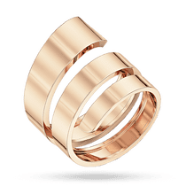 обзорное фото Широкое золотое кольцо Спираль без вставок 041212  Золотые кольца без вставок