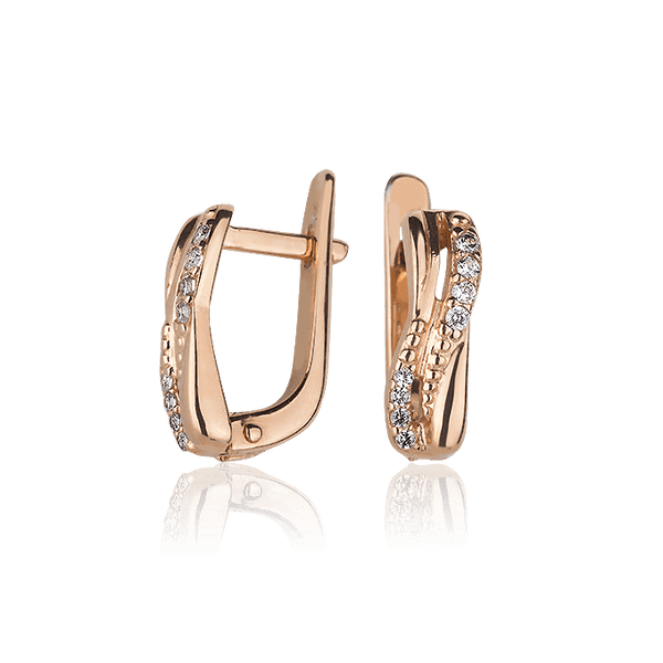 Золотые серьги с фианитами 028197 детальное изображение ювелирного изделия Золотые серьги с фианитом Золотые серьги с фианитами 028197 детальное изображение ювелирного изделия Золотые серьги с фианитом