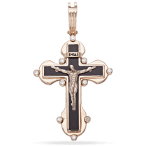 оглядове фото Золотий хрест православний з емаллю 031577