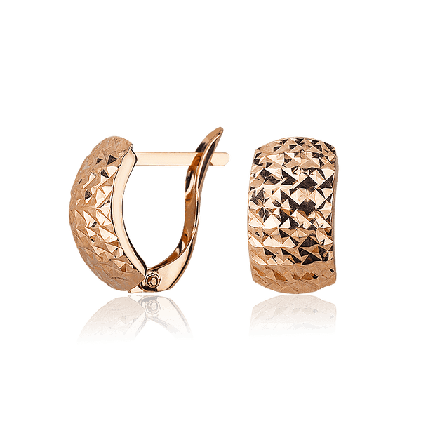 Золотые серьги с алмазной гранью без вставок 031527 детальное изображение ювелирного изделия Золотые серьги без вставок Золотые серьги с алмазной гранью без вставок 031527 детальное изображение ювелирного изделия Золотые серьги без вставок