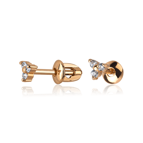 Золотые серьги гвоздики с фианитами 031520 детальное изображение ювелирного изделия Золотые серьги с фианитом Золотые серьги гвоздики с фианитами 031520 детальное изображение ювелирного изделия Золотые серьги с фианитом