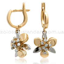 оглядове фото Золоті сережки Квіти 574