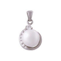 обзорное фото Серебряный подвес с жемчугом 5490 Серебряные подвески со вставками обзорное фото Серебряный подвес с жемчугом 5490  Серебряные подвески со вставками