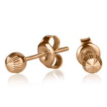 обзорное фото Детские золотые серьги-гвоздики Шарики 80020 Серьги без камней обзорное фото Детские золотые серьги-гвоздики Шарики 80020  Серьги без камней