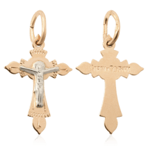 обзорное фото Золотой православный крестик  024258  Золотые крестики православные