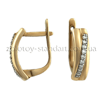 обзорное фото Золотые серьги с бриллиантом 21115 Золотые серьги с бриллиантами обзорное фото Золотые серьги с бриллиантом 21115  Золотые серьги с бриллиантами