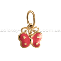 обзорное фото Золотой подвес Бабочка 130239Е Детские подвески золотые обзорное фото Золотой подвес Бабочка 130239Е  Детские подвески золотые