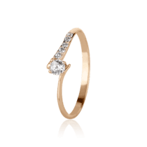 обзорное фото Золотое кольцо с цирконием 1,1,1331  Золотые кольца с фианитом