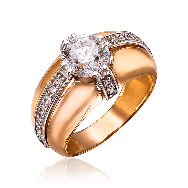 Красивое золотое кольцо с фианитовыми вставками 034127 детальное изображение ювелирного изделия Золотые кольца Красивое золотое кольцо с фианитовыми вставками 034127 детальное изображение ювелирного изделия Золотые кольца