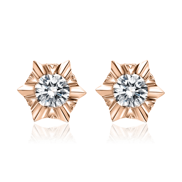 Серьги гвоздики из красного золота с бриллиантом 029963 детальное изображение ювелирного изделия Золотые серьги Серьги гвоздики из красного золота с бриллиантом 029963 детальное изображение ювелирного изделия Золотые серьги