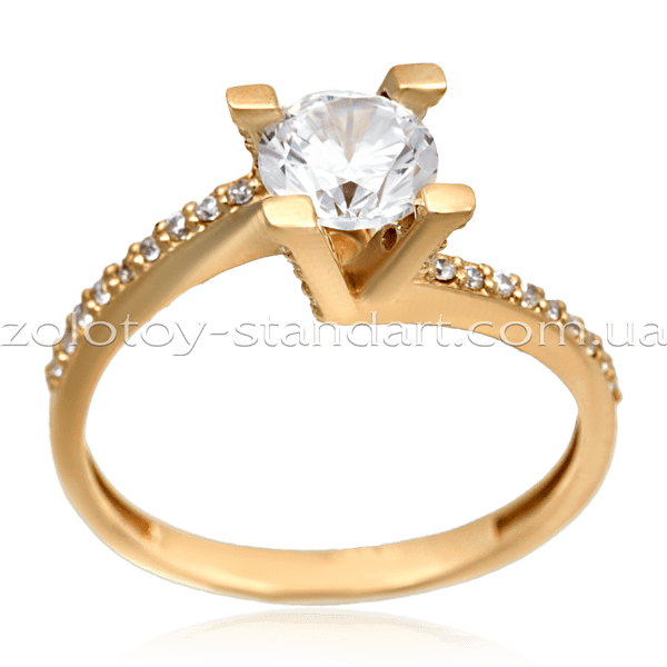 Золотое кольцо с цирконием 1423 детальное изображение ювелирного изделия Золотые кольца с фианитом Золотое кольцо с цирконием 1423 детальное изображение ювелирного изделия Золотые кольца с фианитом