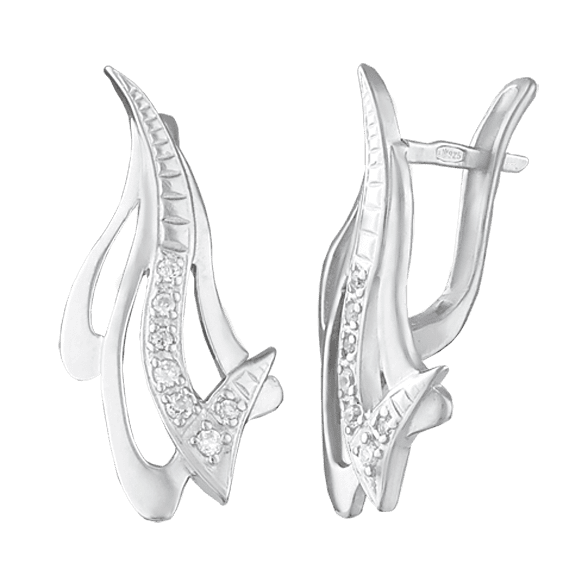 Серебряные серьги С2Ф/057 детальное изображение ювелирного изделия Серебряные серьги с камнями