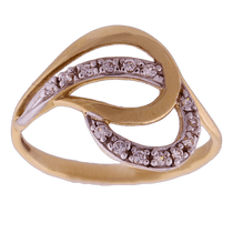 оглядове фото Золоте кільце з цирконієм 18254