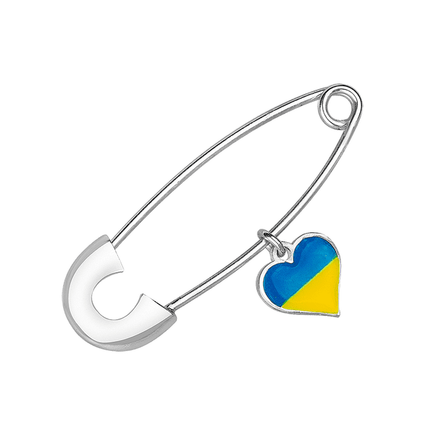 Серебряная булавка с подвеской Сердечко "Україна" 037503 детальное изображение ювелирного изделия Серебряные булавки Серебряная булавка с подвеской Сердечко "Україна" 037503 детальное изображение ювелирного изделия Серебряные булавки