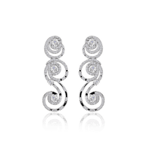 обзорное фото Золотые серьги гвоздики с бриллиантами 029809  Золотые серьги