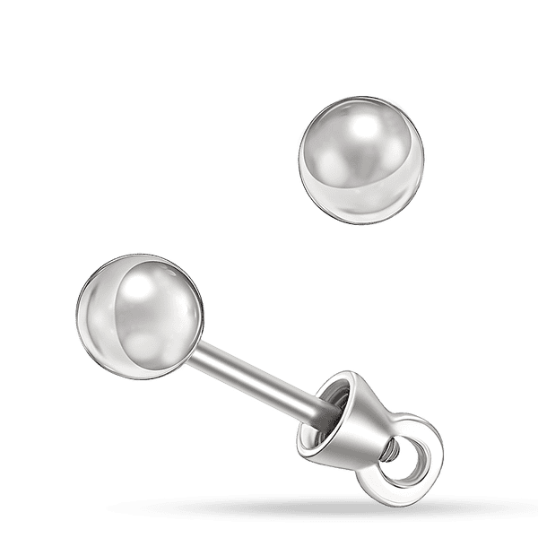 Серьги-пусеты Шарик в белом золоте 040052 детальное изображение ювелирного изделия Золотые серьги без вставок Серьги-пусеты Шарик в белом золоте 040052 детальное изображение ювелирного изделия Золотые серьги без вставок