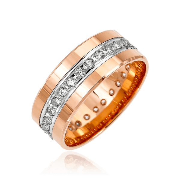 Золотое обручальное кольцо Американка с фианитами 036709 детальное изображение ювелирного изделия Золотые кольца Золотое обручальное кольцо Американка с фианитами 036709 детальное изображение ювелирного изделия Золотые кольца