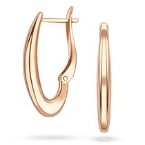 обзорное фото Лаконические серьги в красном золоте "Grace" 041544 Золотые серьги без вставок обзорное фото Лаконические серьги в красном золоте "Grace" 041544  Золотые серьги без вставок