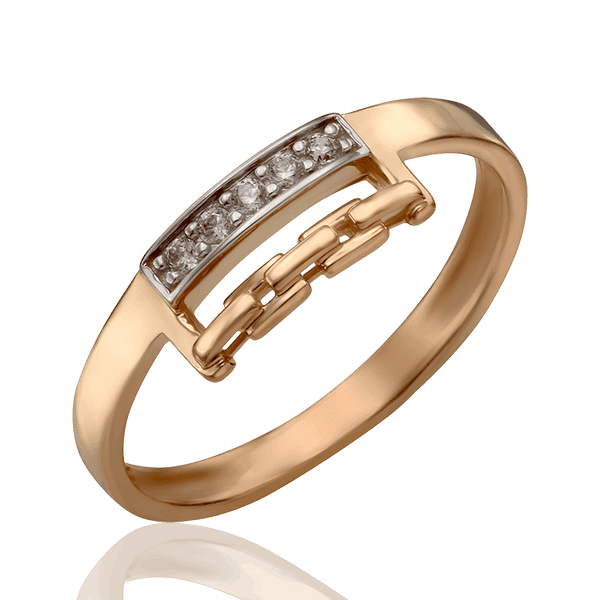 Золотое кольцо с фианитами в красном золоте 031617 детальное изображение ювелирного изделия Золотые кольца с фианитом Золотое кольцо с фианитами в красном золоте 031617 детальное изображение ювелирного изделия Золотые кольца с фианитом