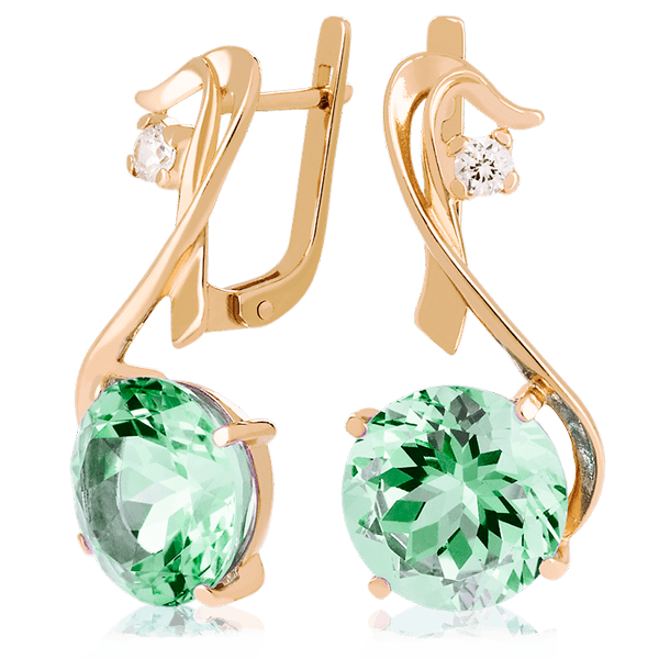 Золотые серьги с зеленым аметистом 023557 детальное изображение ювелирного изделия Золотые серьги с аметистом Золотые серьги с зеленым аметистом 023557 детальное изображение ювелирного изделия Золотые серьги с аметистом