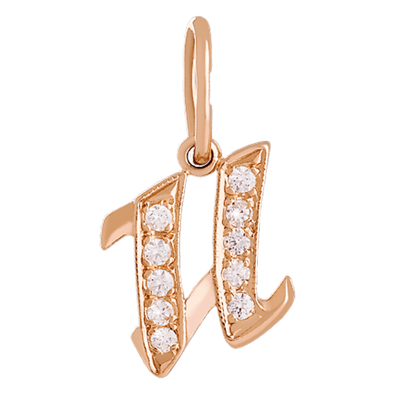 Золотой кулон буква И с цирконием 023726 детальное изображение ювелирного изделия Подвески буквы из золота Золотой кулон буква И с цирконием 023726 детальное изображение ювелирного изделия Подвески буквы из золота