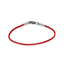 обзорное фото Красный шелковый шнурок с серебряной застежкой 026144 Серебряные браслеты обзорное фото Красный шелковый шнурок с серебряной застежкой 026144  Серебряные браслеты