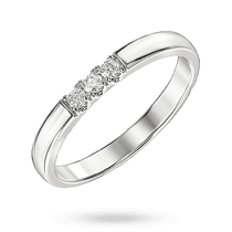 обзорное фото Лаконичное кольцо в белом золоте с бриллиантами 041126  Золотые кольца с бриллиантами