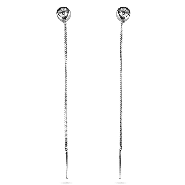 Серебряные серьги - протяжки с белыми фианитами 925 пробы 039632 детальное изображение ювелирного изделия Серебряные серьги с камнями Серебряные серьги - протяжки с белыми фианитами 925 пробы 039632 детальное изображение ювелирного изделия Серебряные серьги с камнями