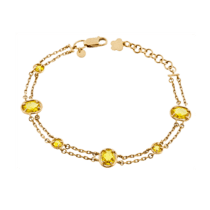 обзорное фото Браслет из желтого золота 893024  Золотые браслеты с цирконием (фианитами)
