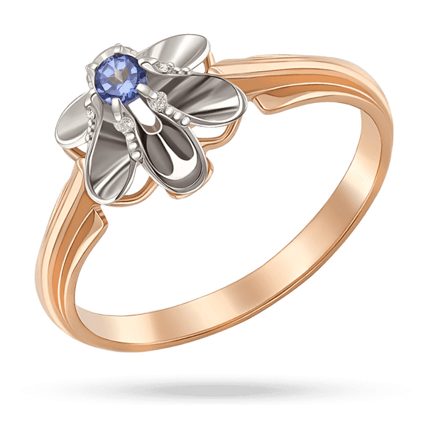 Золотое кольцо из цветочным дизайном с сапфиром в центре композиции и бриллиантами по бокам 040480 детальное изображение ювелирного изделия Золотые кольца с сапфиром Золотое кольцо из цветочным дизайном с сапфиром в центре композиции и бриллиантами по бокам 040480 детальное изображение ювелирного изделия Золотые кольца с сапфиром