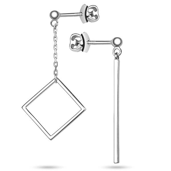 Серебряные асиметричные серьги гвоздики Геометрия 038125 детальное изображение ювелирного изделия Серебряные серьги без вставок Серебряные асиметричные серьги гвоздики Геометрия 038125 детальное изображение ювелирного изделия Серебряные серьги без вставок