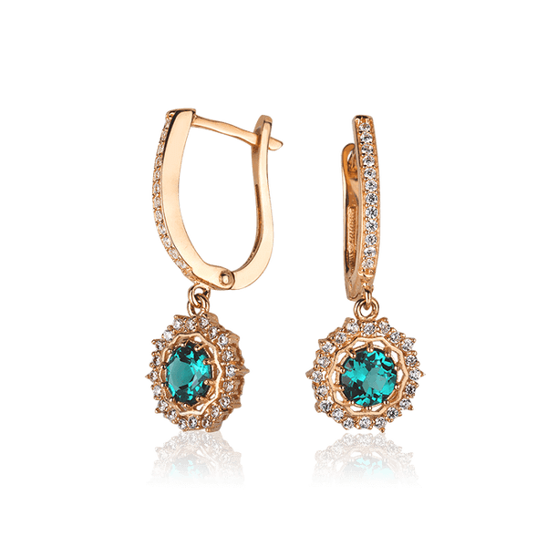 Золотые серьги с кварцем и фианитами 030558 детальное изображение ювелирного изделия Золотые серьги с кварцем Золотые серьги с кварцем и фианитами 030558 детальное изображение ювелирного изделия Золотые серьги с кварцем