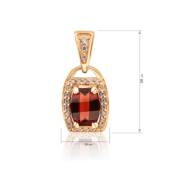 кулон золотой с гранатом и фианитами фото кулон золотой с гранатом и фианитами фото