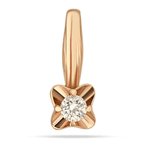 обзорное фото Золотая подвеска с бриллиантом Цветок в красном золоте 038899 Золотые кулоны с бриллиантами обзорное фото Золотая подвеска с бриллиантом Цветок в красном золоте 038899  Золотые кулоны с бриллиантами