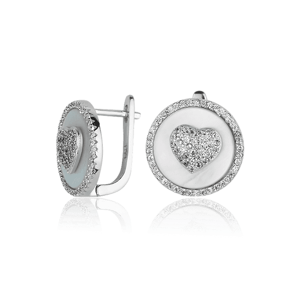 Серебряные серьги с перламутром и фианитами 027931 детальное изображение ювелирного изделия Серебряные серьги с камнями Серебряные серьги с перламутром и фианитами 027931 детальное изображение ювелирного изделия Серебряные серьги с камнями